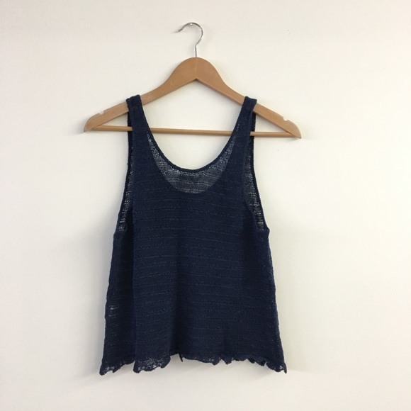 Aerie Knit Tank Top Navy Blue Size Small - Picture 4 of 4